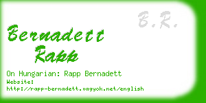 bernadett rapp business card